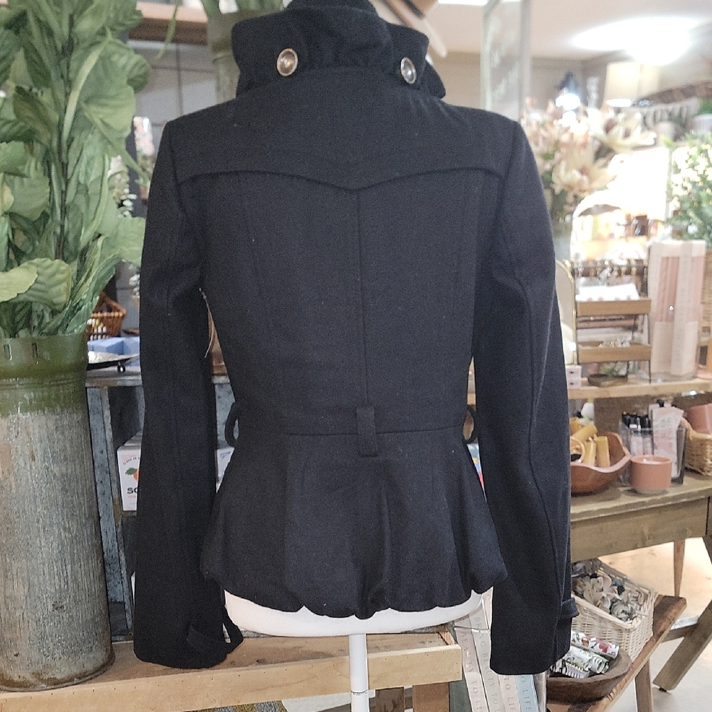 Grass Collection Black Ruffled Utility Jacket - Picture 6 of 7